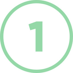 A large green number one on a circular background.