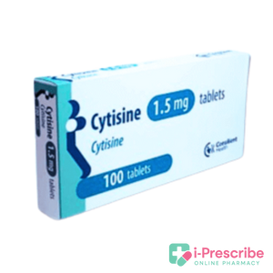 Box of Cytisine 1.5 mg tablets containing 100 tablets.