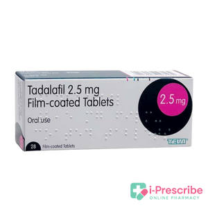 Box of Tadalafil 2.5 mg film-coated tablets for oral use.