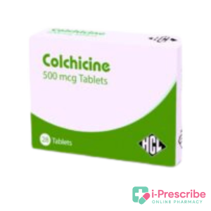 Box of Colchicine 500 mcg tablets.