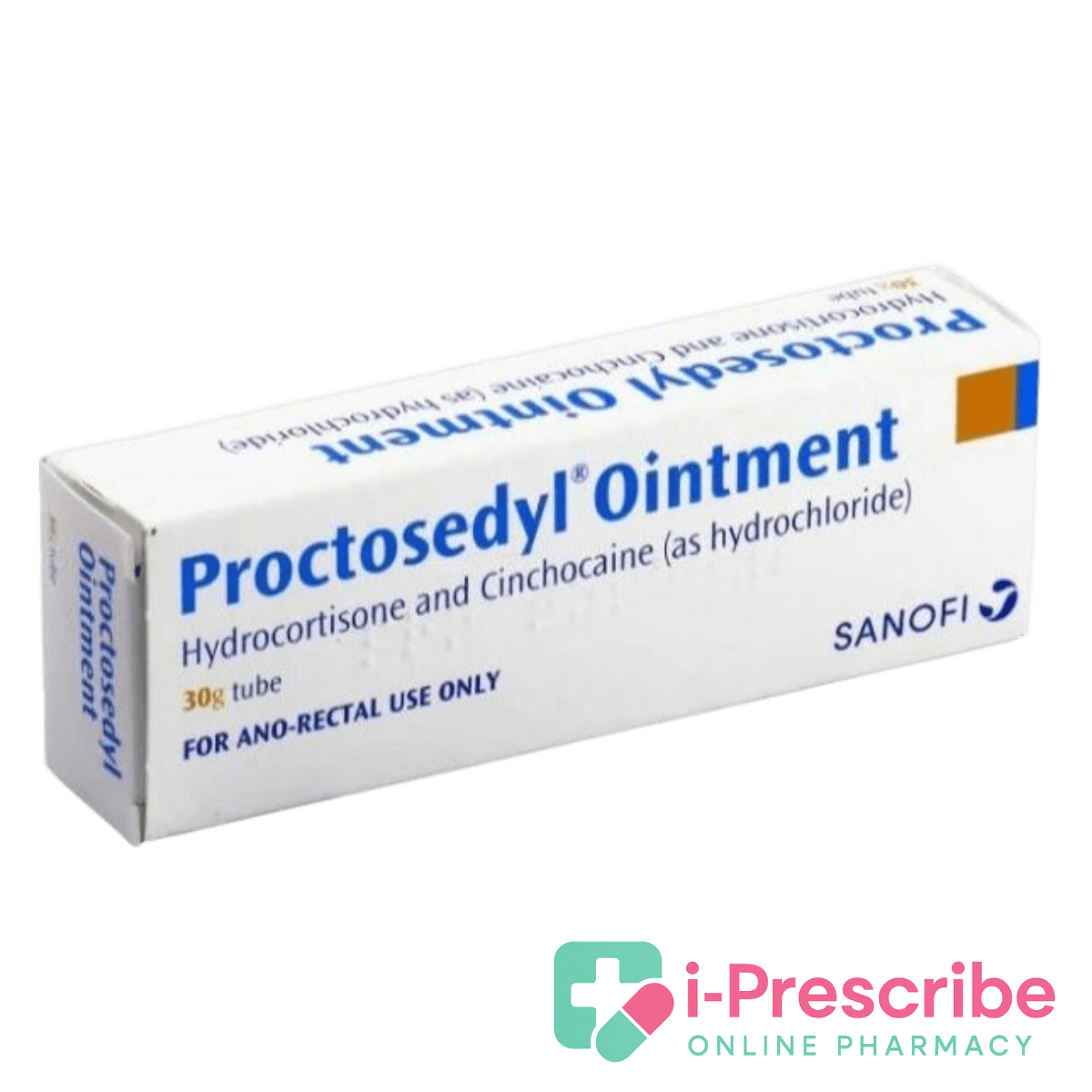 Proctosedyl ointment box on black background.