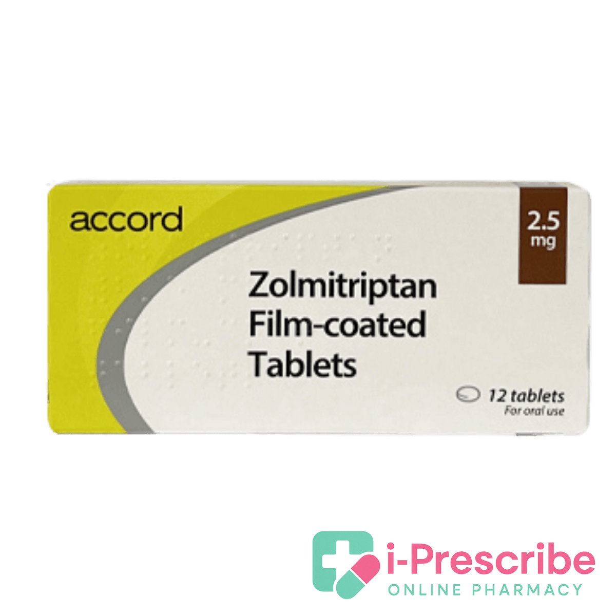 Zolmitriptan film-coated tablets packaging, 2.5 mg.
