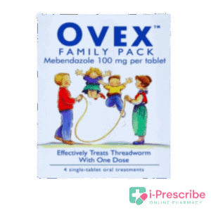 Ovex family pack worm treatment packaging.