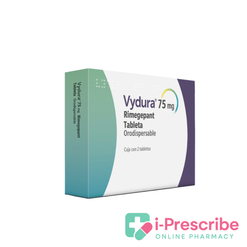 Vydura 75 mg medication box packaging. Vydura 75 mg medication box packaging.