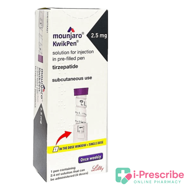 Mounjaro KwikPen 2.5 mg injection packaging. Mounjaro KwikPen 2.5 mg injection packaging.